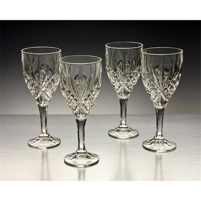 Crystal Wine Glasses Goblets 8" Shannon Dublin by Godinger Set of 4 
