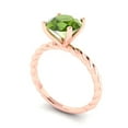 thumbnail image 2 of 2 ctw Solitaire Anniversary Ring for Women | Round Cut Natural Peridot | Hyperallergenic Solid 18K Rose Gold, 2 of 5