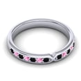 thumbnail image 3 of 0.30 Carat Trendy Round Cut Black Onyx & Pink Sapphire Gemstone Anniversary Eternity Bands for Gift Solid 14K White Gold Size 9.5 by Diamond-Capitals, 3 of 8