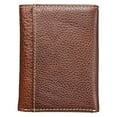 thumbnail image 2 of Brown Genuine Leather Tri-Fold Wallet with Cross, 2 of 5