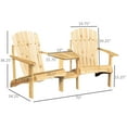 thumbnail image 5 of Double Wooden Chair Ensemble, Fire Pit Chairs With Rustic Look & Umbrella Hole, Deck Lawn Pool Chairs, Construction Two Assembly, Patio Built-in Storage Seating, Practical, 5 of 5
