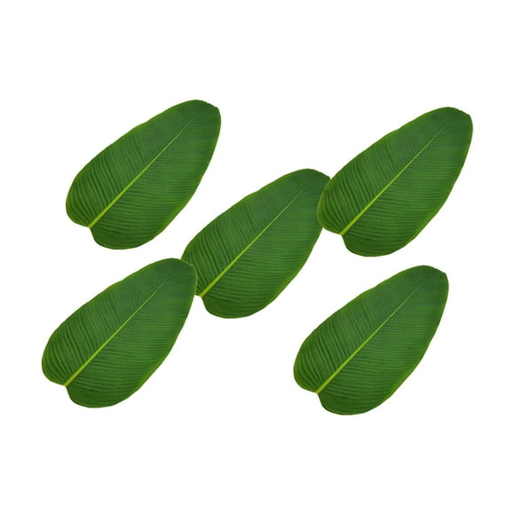 5 Pcs Feuilles de Canna Artificielles Feuilles de Musa Basjoo Feuilles de Bananier pour Fêtes Hawaïennes et Mariages Vert