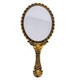 thumbnail image 1 of KABAKE Espejo de mano Espejo de mano con asa Pequeño paquete de viaje Espejos compactos Vintage Decorativo Maquillaje Cosmético Espejos para niñas y mujeres Bronce, 1 of 5