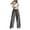 Black, variant on Ladies Pants Casual Wide Leg Pants Drawstring Elastic High Waisted Plaid Pants Pajama with Pockets Women's Linen Pants Light Yellow XXL