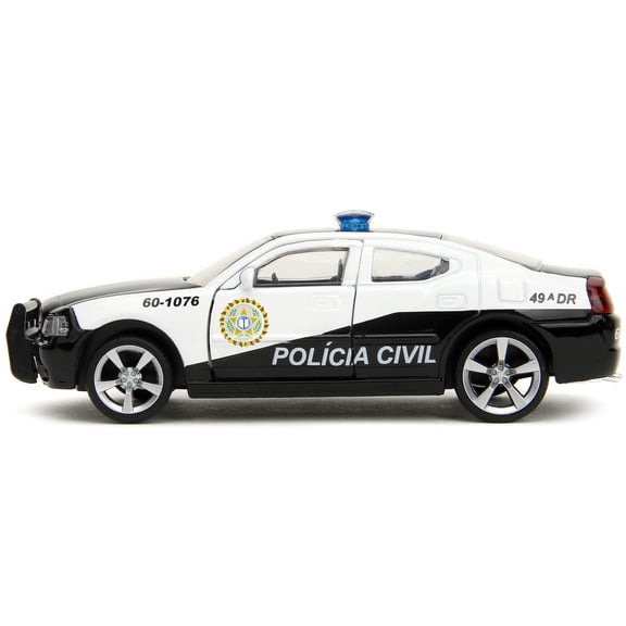 2006 Dodge Charger Police'Policia Civil' – Black & White from Fast & Furious Series 1/32 Scale Collectible by Jada Diecast Model