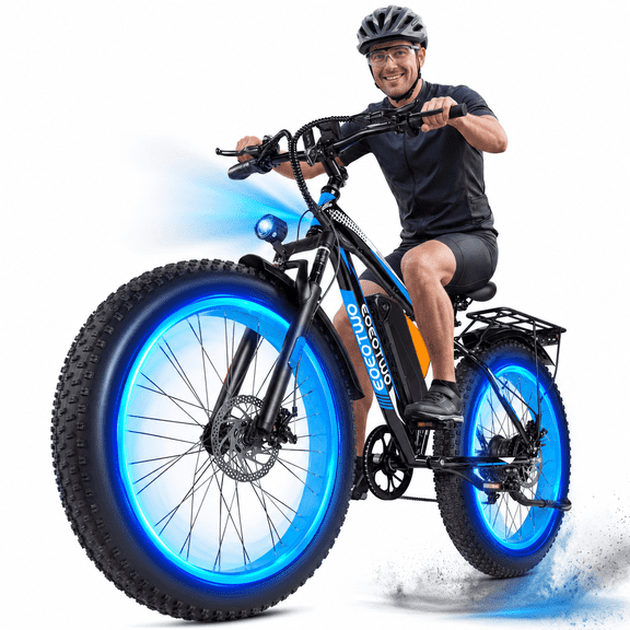EOEOTWO 26x4.0 Fat Tire Electric Mountain Bike, Peak 1500W Motor Up to 30MPH, 48V 20Ah Long Range E-Mountain Bike, 7-Speed Off-Road Snow Ebike UL2849