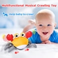 thumbnail image 7 of AOKESI Crawling Crab Baby Toy, Interactive Crabs Toy with Auto-Avoid Obstacles, Music and Light Up, Fun Moving Crawl Toys Gift for Learning Crawl for Babies, Toddlers and Kids, 7 of 7
