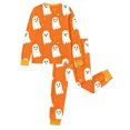 thumbnail image 6 of Miaoju Halloween Pajama Set Ghost Print Long Sleeve Two Piece Top And Pants Ultra Soft Polyester Sleepwear Loungewear Holiday Gift Pajama Party, 6 of 6