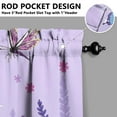 thumbnail image 5 of Purple Lavender Flower Butterflies Kitchen Curtain Valance 3 Piece Set Short Curtain Sink Window Decor 36 Inch Small Window Treatment Tier 27.5x36 Length, 5 of 6