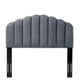 thumbnail image 3 of Headboard, King Size, Velvet, Dark Grey Gray, Modern Contemporary Urban Design, Bedroom Master Guest Suite, 3 of 9