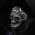 thumbnail image 1 of Anillo de acero de titanio con diseño de calavera de hip hop personalizado avanzado para hombres y mujeres, joyería de Halloween, 1 of 4