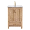 thumbnail image 2 of Pemberly Row 24" Single Sink Bath Vanity - Brown with Drop - Ceramic Basin, 2 of 16