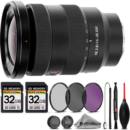Sony FE 16-35mm f/2.8 GM Lens 3PC FILTER   64GB STORAGE BUNDLE KIT (International Version)