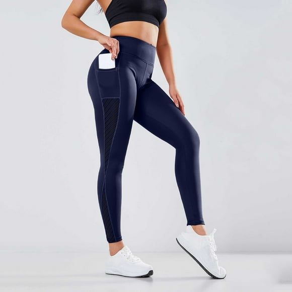 HUITKMM Plus Size Yoga Pants Thick High Waist Yoga Pants with Pockets Workout Running Yoga Leggings for Women 695