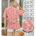 thumbnail image 2 of HAPPY BAY Women's Floral Beach Hawaiian Blouse Shirt T-Shirt Blouses Short Sleeve Button Up Dress Tee Shirts Tops for Women XL Palm Tree, Pink, 2 of 5