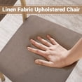 thumbnail image 5 of UHOMEPRO Dining Table Set for 4, Farmhouse Kitchen Table with 4 Fabric Upholstered Chairs, Curved Table Design, Dining Room Table Set for Dining Room, Kitchen and Apartment, Walnut+Beige, 5 of 7