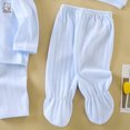 thumbnail image 5 of NIEWTR Newborn Baby Clothes Unisex Baby Clothes 4 Piece Layette Sets Cotton Newborn Clothes Gift Set Baby Gift Outfit for All Seasons(A-Blue,One Size), 5 of 5