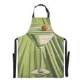 thumbnail image 6 of Yayeee Chief Kitchen Apron with Pockets for Cooking Water Resistant Unisex Adjustable Neck Strap, Light Green Martini, 6 of 7