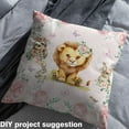 thumbnail image 2 of Manfei Cartoon Lion Rabbit Sloth Fabric by the Yard (1 Yard), Watercolor Woodland Wildlife Decorative Fabric by the Yard for Kids, Chic Blossoms Sewing & Crafting Fabric, 2 of 6