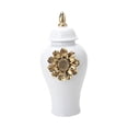 thumbnail image 3 of Ceramic Flower Vase Temple Jar Party Gift Ornament Plants Holder with Lid Storage Pot Porcelain Ginger Jar for Home Housewarming Living Room 46cmx21.5cmx21.5cm, 3 of 8