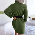 thumbnail image 7 of Dresses for Women 2023 Sweater Dress for Women Lantern Long Sleeve Turtleneck Knit Dresses Solid Color Casual Comfy Pullover Sweater Dress, 7 of 7
