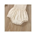 thumbnail image 6 of Cenuakty Baby Summer Jumpsuit Outfit Solid Color Ruched Toddler Girl Casual Sleeveless Suspender Rompers and Headband, 6 of 7
