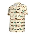 thumbnail image 2 of Xecao Dachshund Dog for Mens' Casual Short Sleeve Button-Down Polo Shirts for a Classic Golf Look, 2 of 9