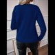 thumbnail image 5 of Suéteres de Cuello Redondo, Larga, Ligeros, Holgados y de Punto para Mujer, Estilo Informal, A , para Otoño Azul Oscuro S, 5 of 7