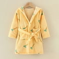 thumbnail image 2 of Gibobby Toddler Kids Cartoon Bathrobe Flannel Kids Robe Pajamas for 12 18 Months 2-12T Boys Girls Winter Clothes Cozy Thick Sleepwear for All Seasons Toddler Pajamas,Yellow,Size 2-3T, 2 of 4