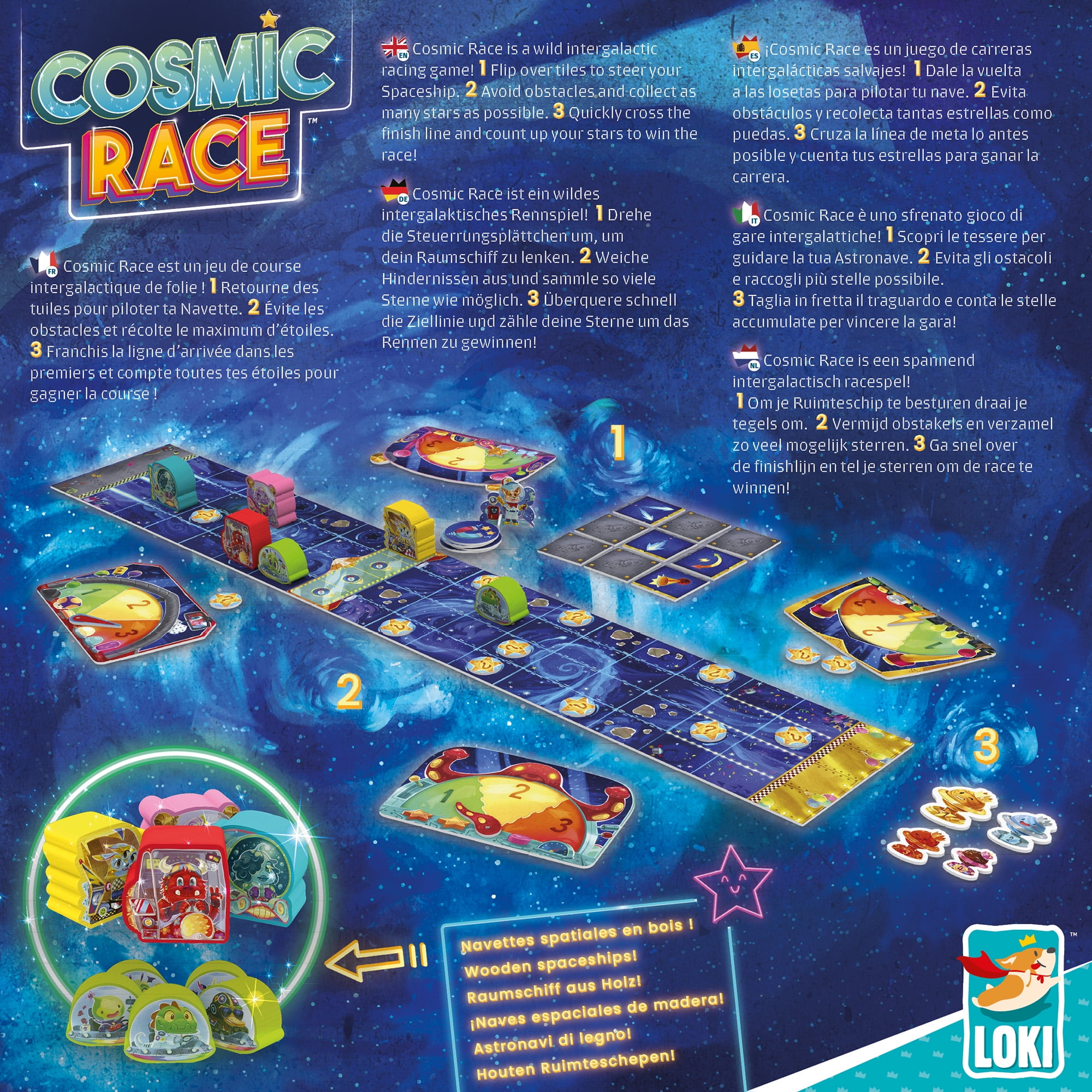 Cosmic Race - Space Racing Card Game, Kids & Family, Ages 6+, 1-4 Players, 20 Min