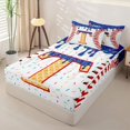 thumbnail image 2 of Homewish Orange Monogrammed T Zipper Full Size Comforter Sets with Fitted Sheet and 2 Pillowcases, Sport Baseball Zipper Bedding Set, Kids Boys, Reversible, 4 Pieces, 2 of 6