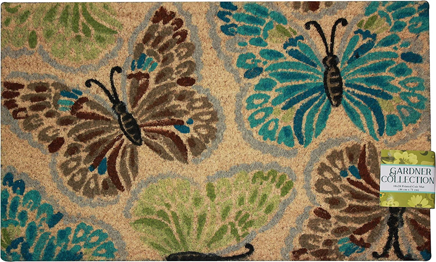 Printed Coir Outdoor Doormat, Welcome Mat, Beautiful Gardner Collection 18"x28" - Picture 7 of 10