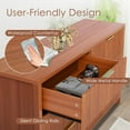 thumbnail image 7 of Haverchair 6 Drawer Dresser with Fluted Panel, Wide Chest of Drawers, Curved Wooden Dresser for Closet with Metal Wide Handle, Storage Dresser Organizer for Bedroom, Living Room, Hallway, Brown, 7 of 7