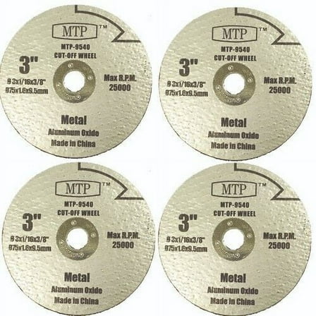 MTP 4X 3" arbor 3/8" Metal v-bar copper pipe Cutting Blade For Ryobi Milwaukee Worx  Dewalt Rigid  AO Cut Off Saw 3/8" 9.5mm  Arbor 3x3/8