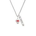 thumbnail image 2 of Delight Jewelry Silvertone Red Heart Spinner Silvertone Believe Faith Prayer Hope Bar Charm Necklace, 23", 2 of 4