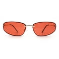 thumbnail image 5 of Rimless Narrow Rectangle Wrap Luxury Metal Rim Oversized Sunglasses Gold - Burgundy, 5 of 8