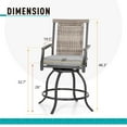 thumbnail image 2 of Sophia & William 2 Piece Outdoor Patio Bar Stools Counter Height Rattan Wicker Bar Stools with Cushion and Wood-like Armrest, 2 of 5