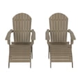 thumbnail image 4 of WestinTrends Tuscany 4-Piece HIPS Outdoor Folding Adirondack Seashell Chair With Folding Ottoman (Set of 2), Taupe, 4 of 5