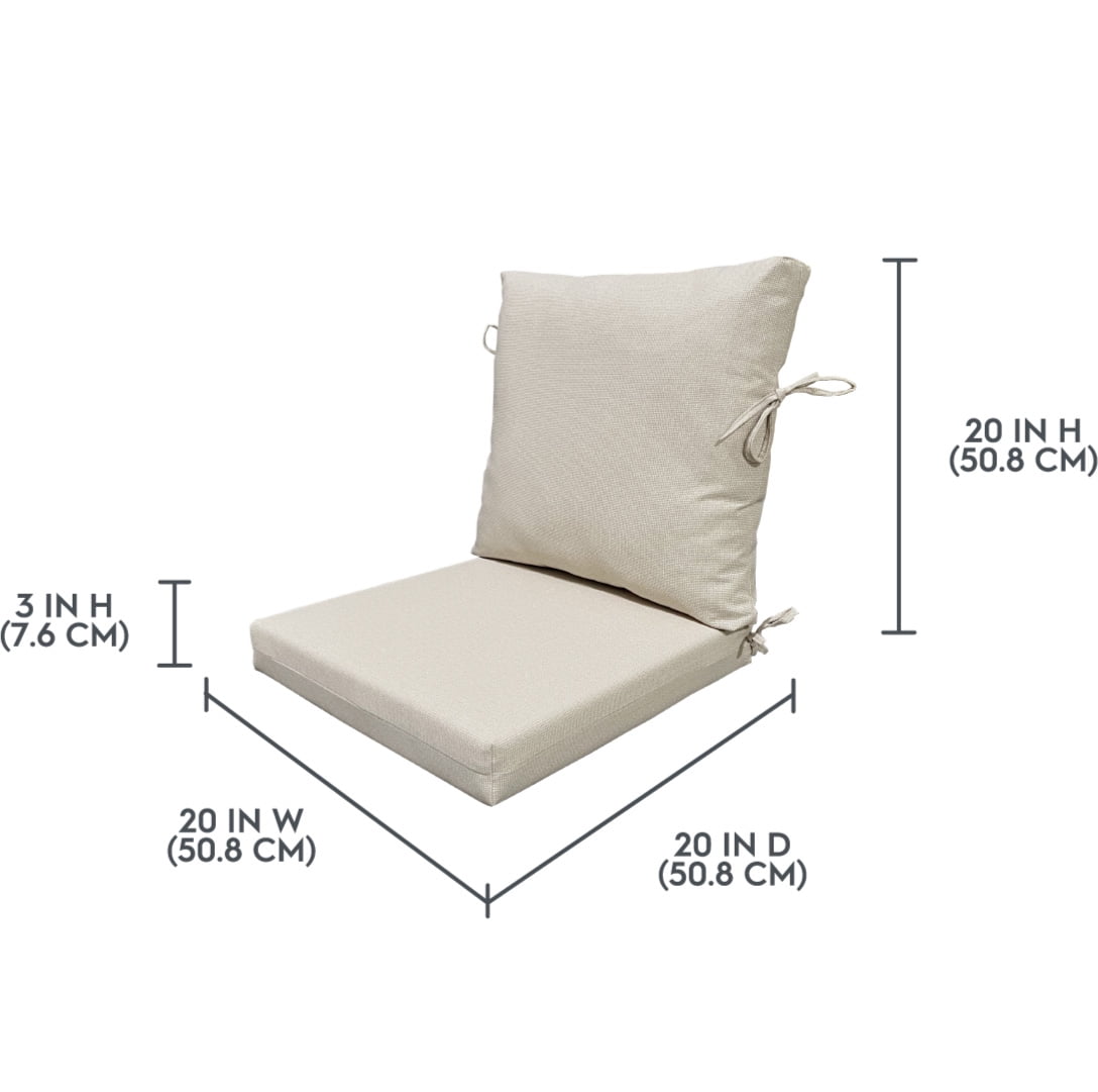 Better Homes & Gardens 20" x 20" Premium Beige Outdoor Dining Chair Cushion