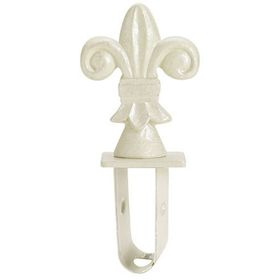 Boutique Ivory Fleur De Lis Square Fitting Finial