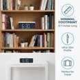 thumbnail image 6 of REGALWOVEN Small Dual Alarm Clock for Bedroom, Dimmable, DST, Snooze,12/24H, Alarms with Indoor Temperature, Decorate for Bedroom 6.7 x 2.4 x 1.2 inch White Blue, 6 of 7