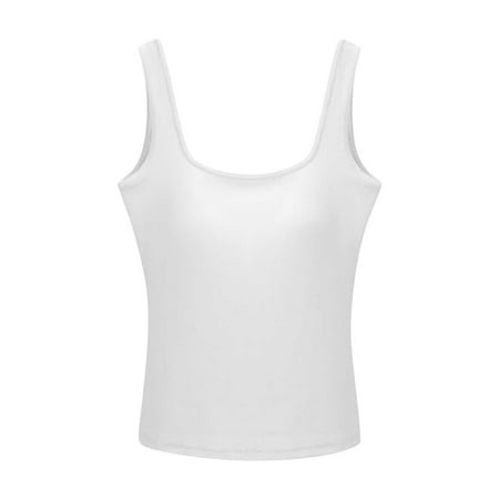 Dovford Built in Bra Tank Tops for Women Summer Tank Top Shelf Bra Padded Athletic Tank Tops Workout Sports Bra Top for 2024