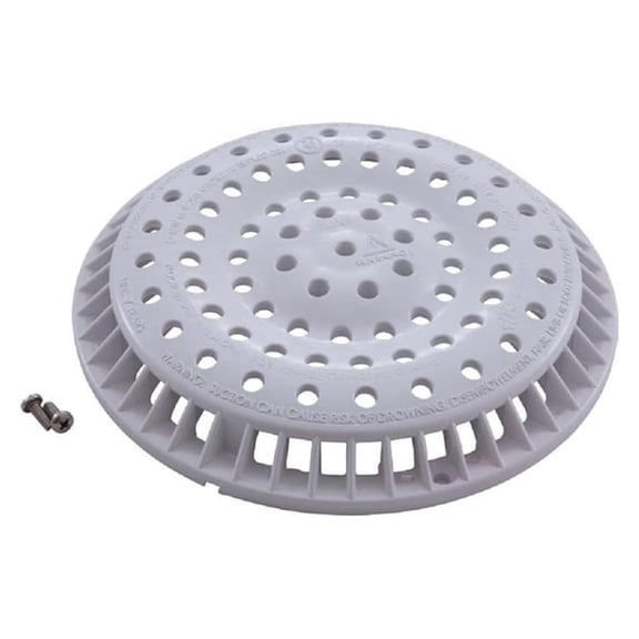 Main Drain Grate 8 Inch Round White - Replacement Drain Cover for Showers, Bathtubs & Sinks - Anti-Vortex Drain Strainer - #642-2150V