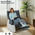 thumbnail image 2 of Fauteuil Berçant Inclinable avec Dossier Haut Réglable et Repose-Pieds, Fauteuil d'Appoint Moderne Rembourré en Velours Côtelé Pelucheux, Cadre en Acier Robuste, Capacité de 330 Lb, pour Chambre Ou Salon, 2 of 9