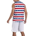 thumbnail image 2 of Sikiie American Patriotic Stars And Stripes Basketball Jersey Reversible Men's Mesh Athletic Sports Shirts Training Practice S-4XL4X-Large, 2 of 6