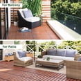 thumbnail image 6 of 10 Pcs Interlocking Deck Tiles, Waterproof Acacia Wood Patio Flooring for Balcony & Outdoor Use (Dark Brown), 6 of 9