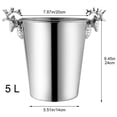 thumbnail image 7 of Metal Ice Bucket, Stainless Steel Ice Bucket with Antler Handle Cooler Bucket Wine Drinks Beer Bottles Container Ice Wine Bucket for Home Party Bar, 7 of 7