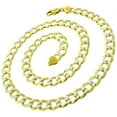 thumbnail image 2 of 14K Gold Plated Sterling Silver Cuban Pave Chain Necklaces 3MM-10.5MM, Solid 925 Italy, Next Level Jewelry, 2 of 7