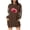 Brown, variant on Sweatshirts Dress for Women Fashion Rugby Printed Hoodies Dresses Juniors Comfy Long Sleeve Oversized Hooded Dress Loose Fit Pullover with Pockets,Light Blue,Medium