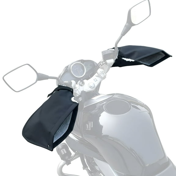 TELOLY Motorcycle Handlebar Gloves Muffs ATV/Snowmobile/Scooter Handle Grip Gauntlets Gloves Winter Fluff Warmer Thermal Cover Rider Gloves Wind/Snow/Water